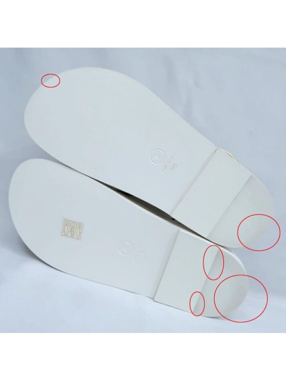 Chanel Velcro Comfort Sandals CC Mark Off White Black 38C - Picture 8 of 10